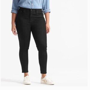 J CREW Jeans Womens 37 Black Denim High Rise Toothpick Skinny Stretch Taper NWT